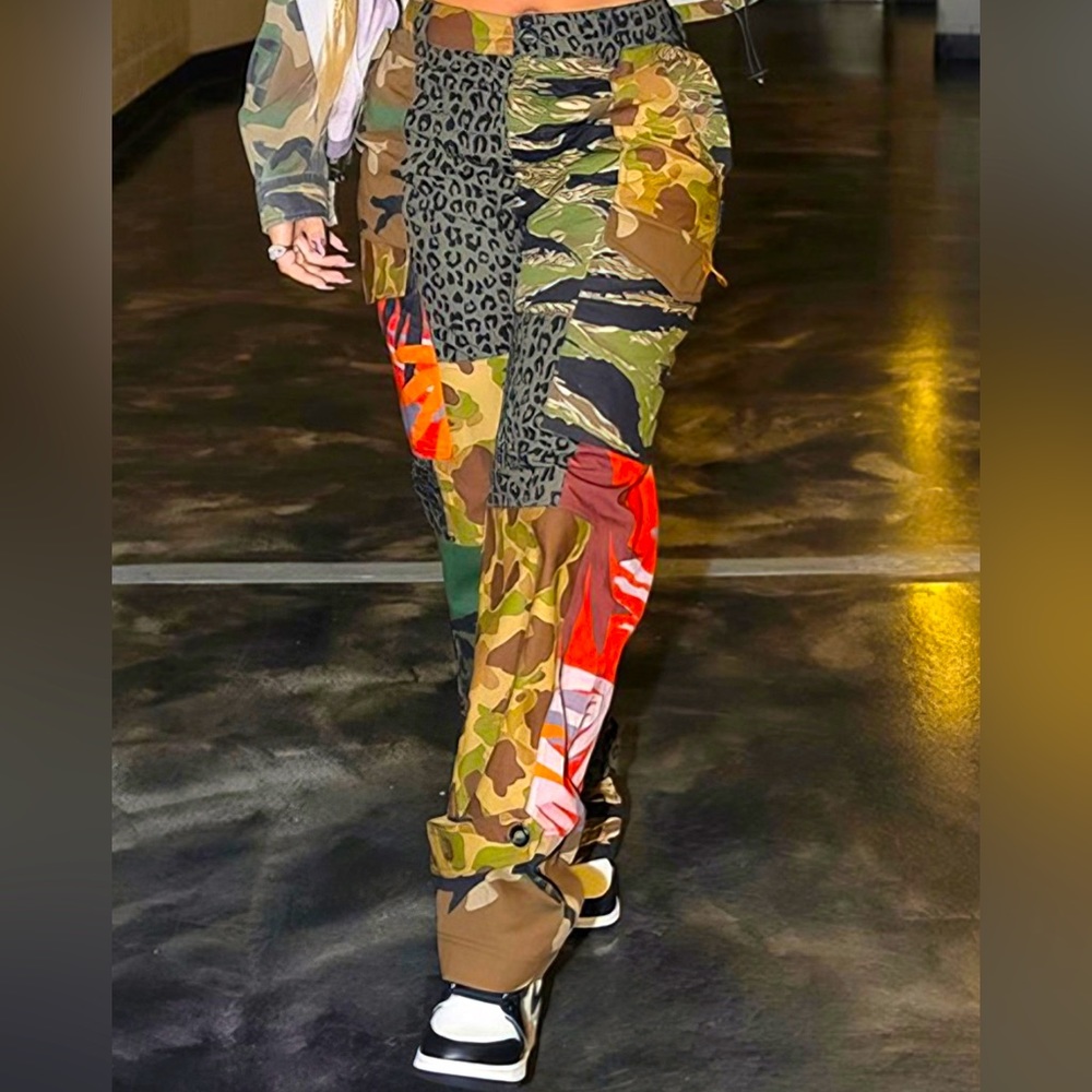 Camo print pants